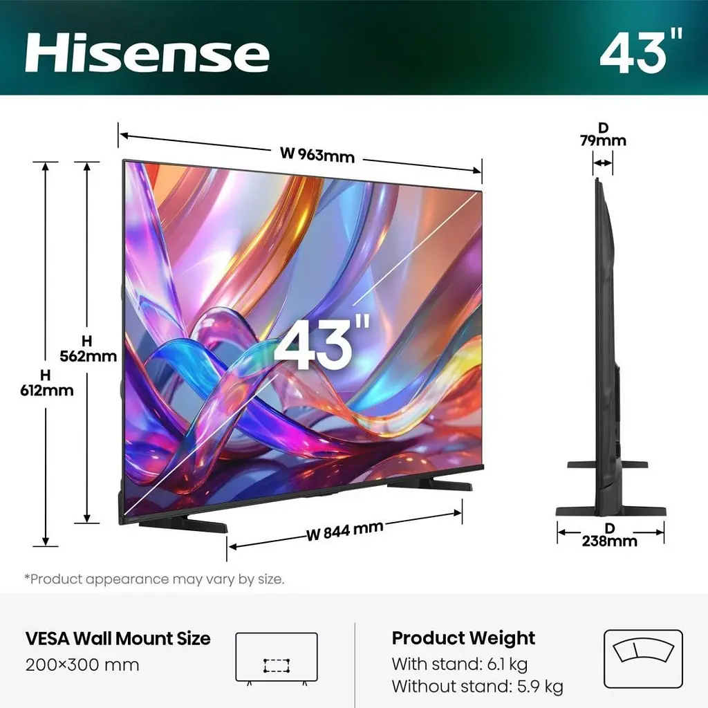 Телевізор Hisense 43E7S 43` QLED Ultra HD 4K (20018322) UA [166969] - фото 3