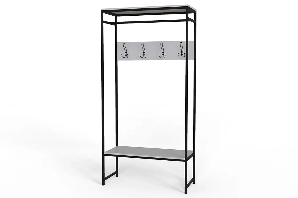 Вешалка напольная Ferrum-decor Трелис 14 180x90x38 черный ДСП Белый 16мм (FRD-104343) - фото 3
