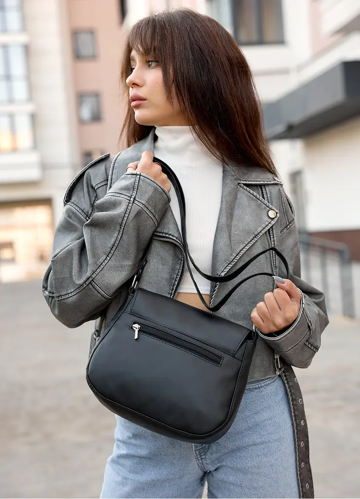 Сумка кросбоді Sambag Rose BZN чорний 20 х 24 х 7 см (94000001) - фото 4