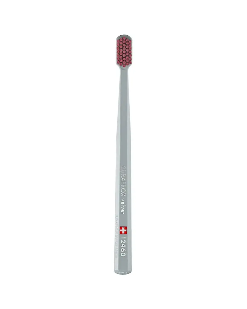 Зубна щітка Curaprox Velvet 12460 сіра з бордовим - фото 2