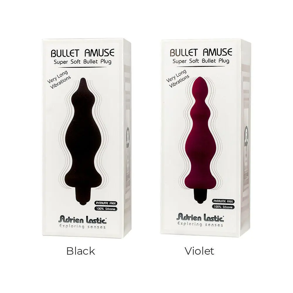 Анальна пробка з вібрацією Adrien Lastic Bullet Amuse Black, макс. діаметр 3,9 см - фото 6