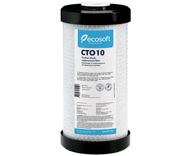 Ecosoft CTO10, Екософт, Картридж із пресованого активованого вугілля для фільтрів ВВ10, 10 мкм - фото 2