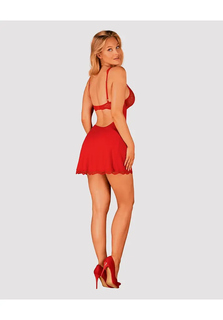 Комплект білизни Obsessive Luvae S/M червоний - фото 4