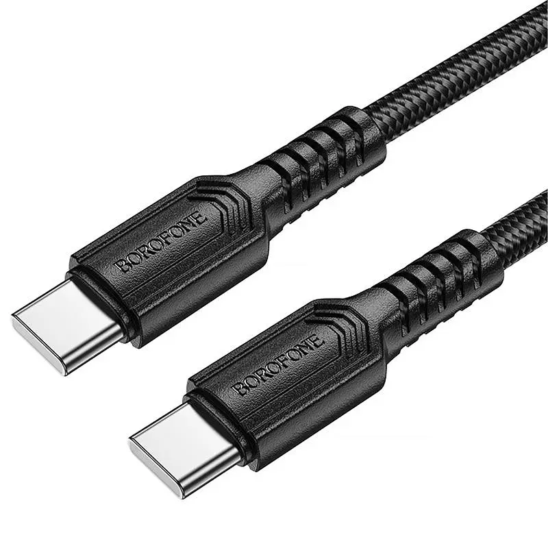 Дата кабель Borofone BX116 Certain Type-C to Type-C 60W (1m) Black - фото 2