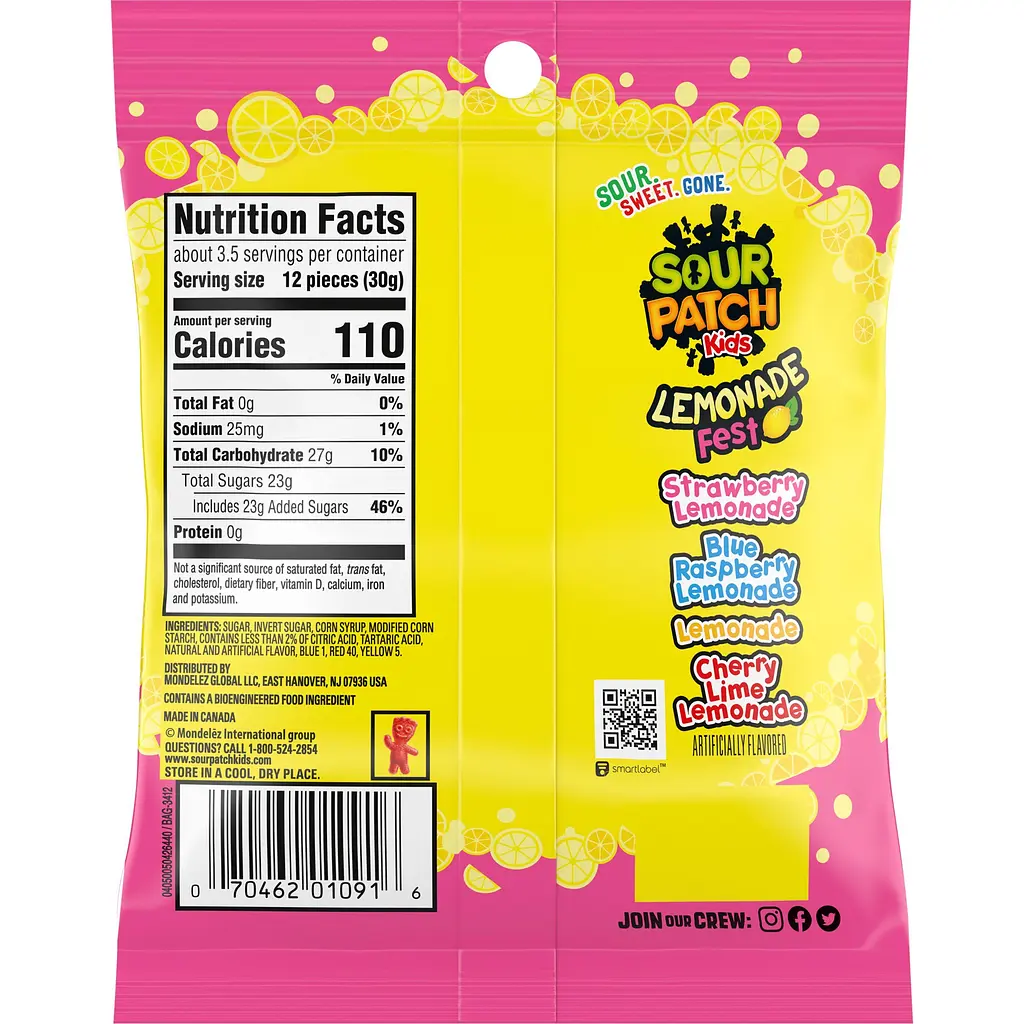 Жувальні цукерки Sour Patch Kids лимонад 102 г - фото 2