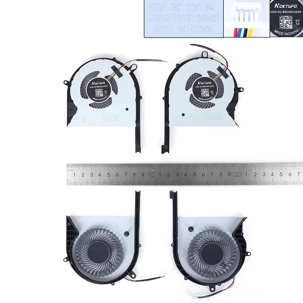 Вентилятори для Asus GL503GE GL703GE PX703GE, (12V CPU+GPU, FKLJ DFS593512MN0T, FKLH DFS2013121A0T, Аналог) - фото 3