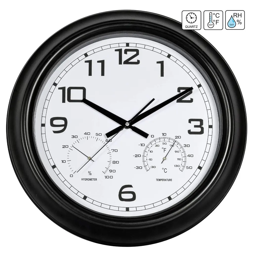 Годинник настінний Technoline 816722 Thermo-Hygro Black (816722) - фото 2