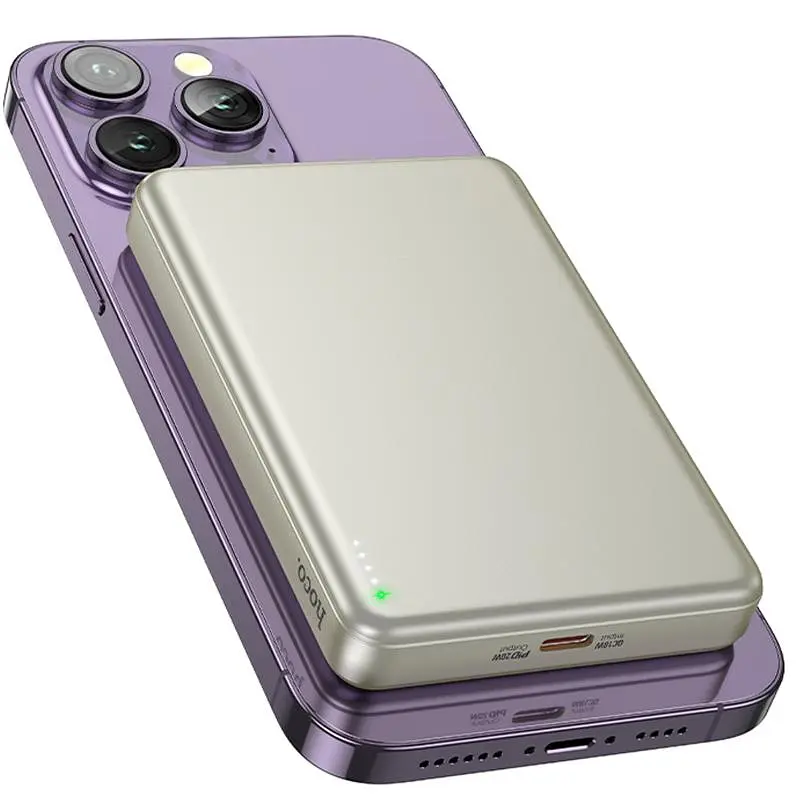 Портативное ЗУ Power Bank Hoco Q26A Joy PD20W с БЗУ 10000 mAh Titanium gold - фото 2