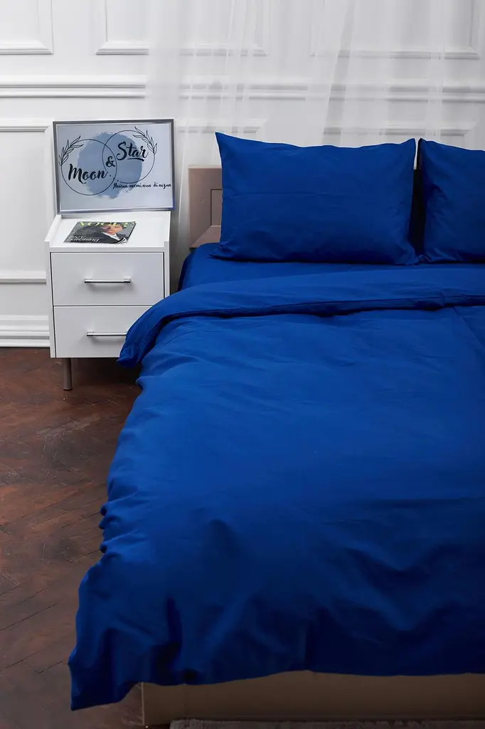 Комплект постільної білизни Moon&Star King Size 220x240 наволочки 2х50х70 Blue Бязь Gold Люкс - фото 4