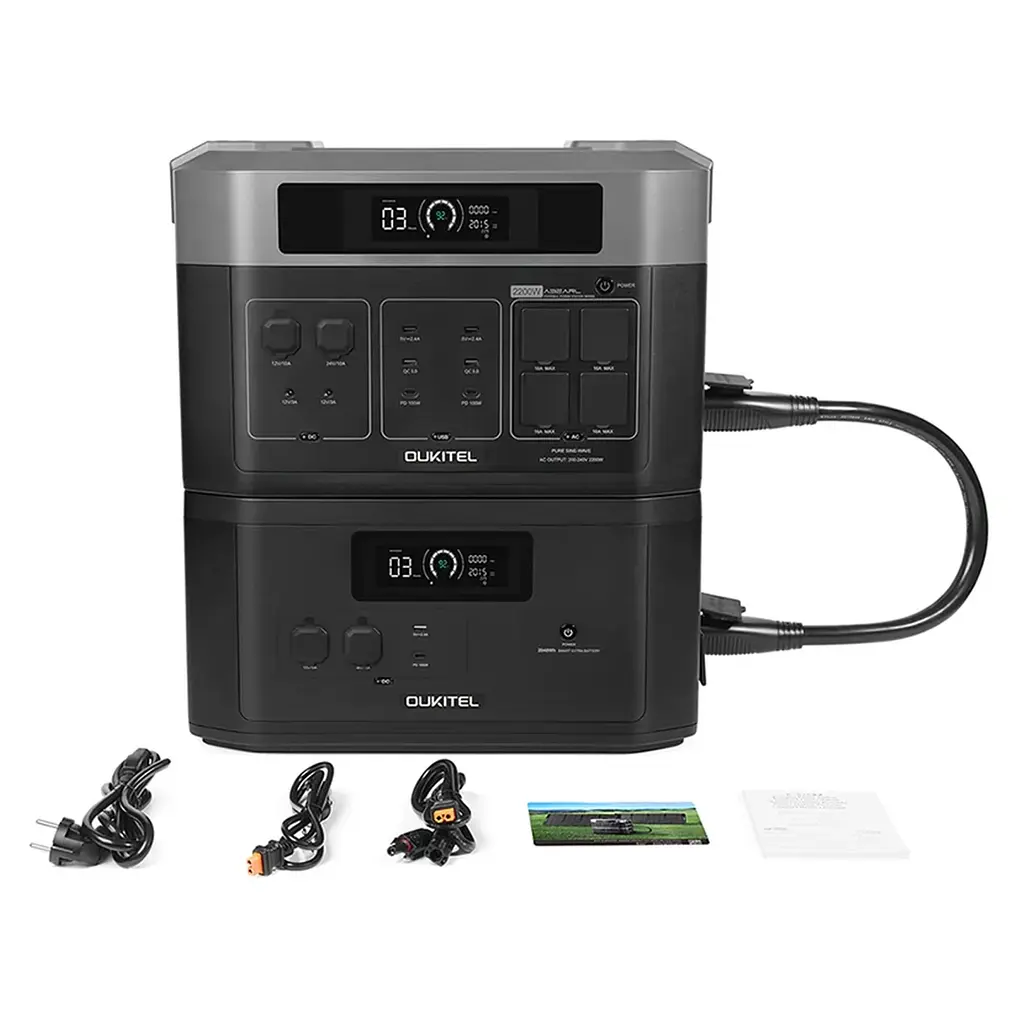 Комплект зарядна станція Oukitel BP2000E 2200Вт з додатковим акумулятором B2000E 4096 Wh - фото 2