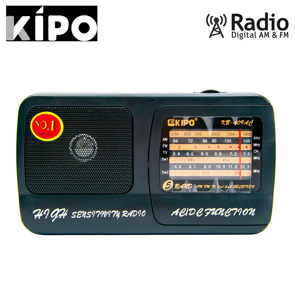 Радіоприймач Kipo KB-409AC, ретро портативна колонка, FM/AM/SW, живлення від мережі та батарей 220В - фото 2