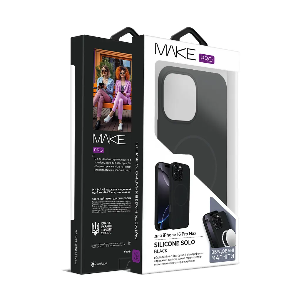 Чохол MAKE Apple iPhone 16 Pro Max Silicone Solo Black - фото 3