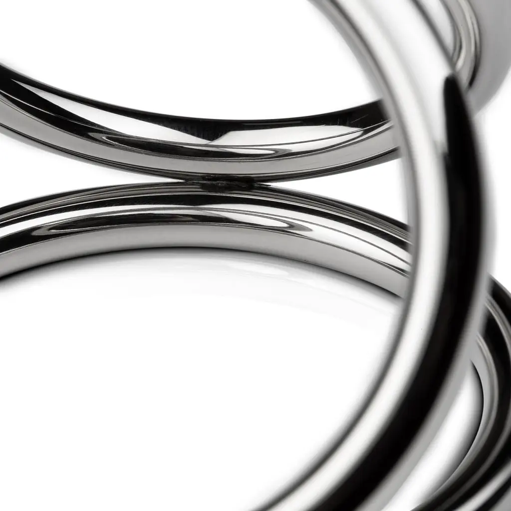 Потрійне ерекційне кільце Sinner Gear Unbendable Triad Chamber Metal Cock and Ball Ring Large - фото 2