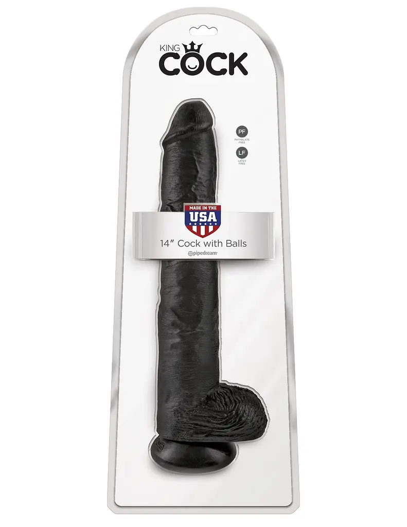 Фаллоимитатор King Cock 14" With Balls 37 см черный - фото 5