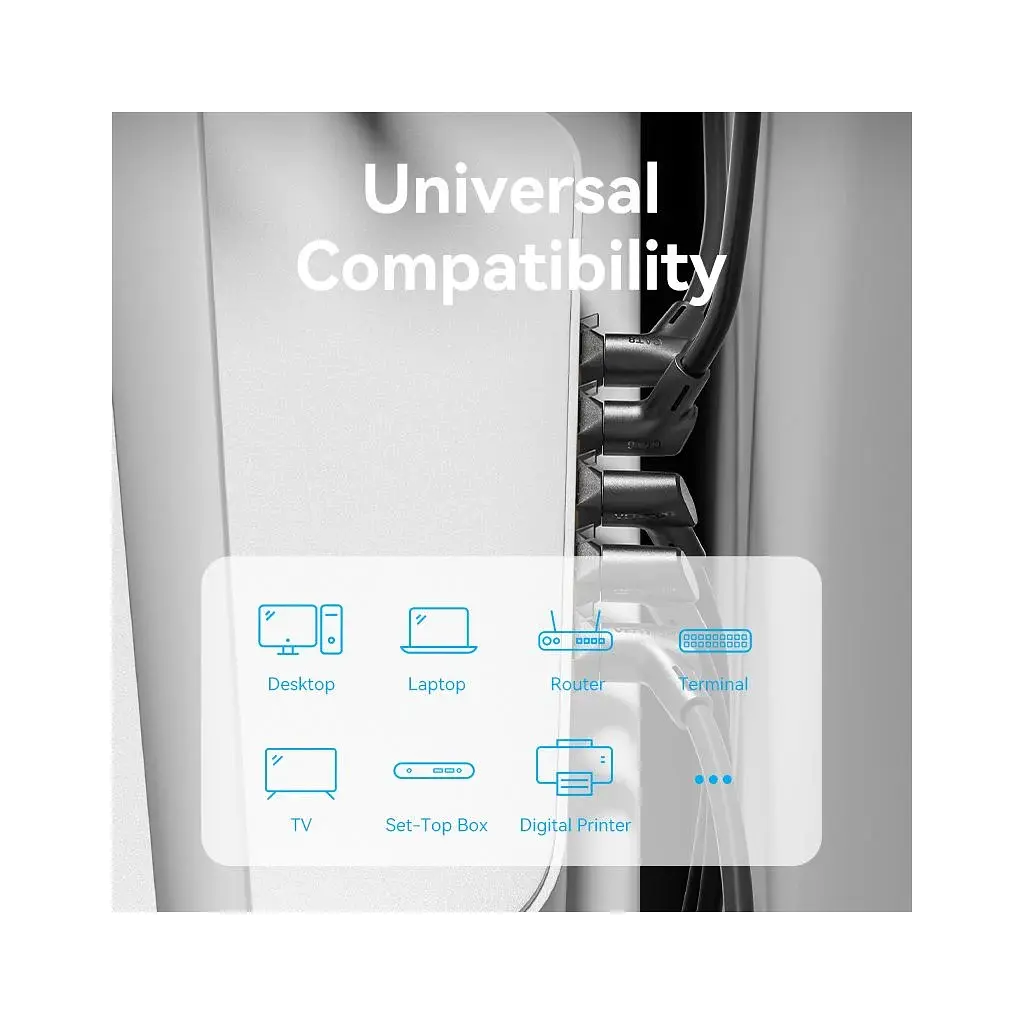 Патч-корд 1м STP cat 8 RJ-45 90° corner black Vention (IKLBF) - фото 9