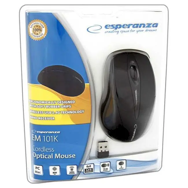 Миша Esperanza EM101K Wireless Black - фото 3
