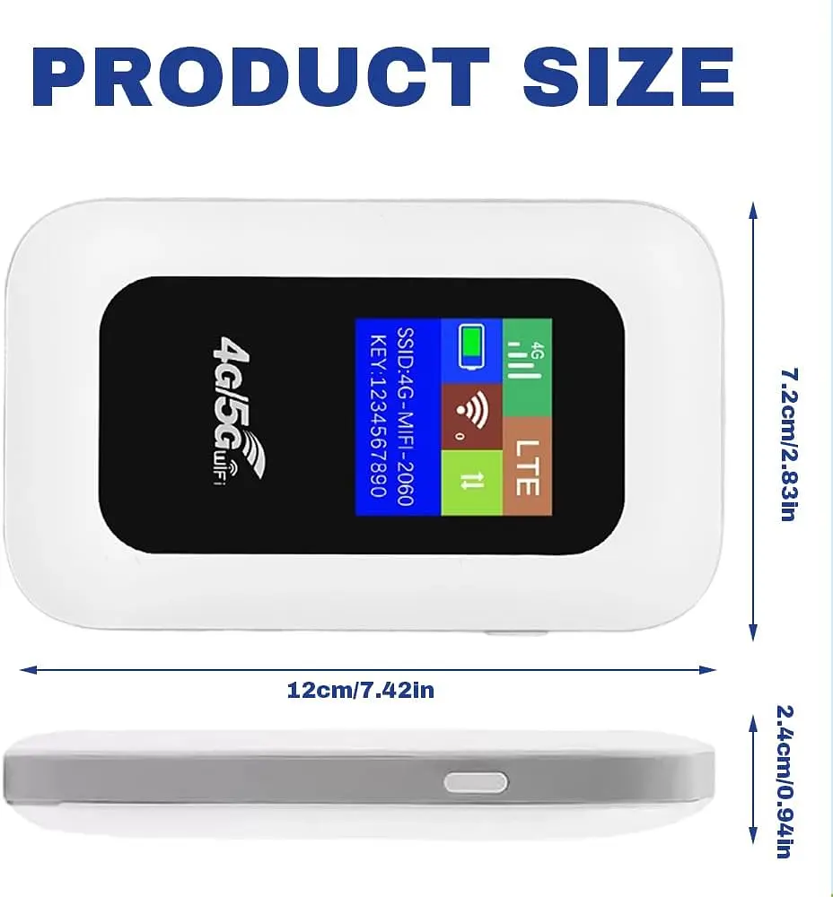 Портативний 4G LTE роутер Pix-Link Mobile Router PH312-E кишеньковий Wi-Fi модем із LED дисплеєм White (19179) - фото 3