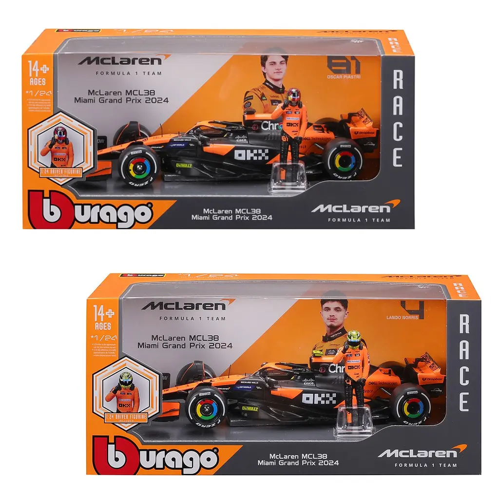 Автомодель з фігуркою — McLaren MCL38 (1:24), в асортименті