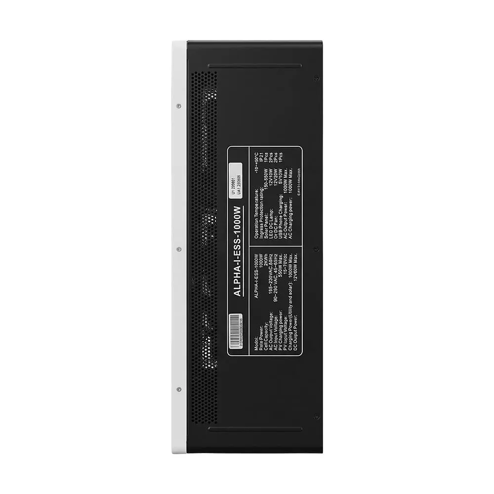 Cистема резервного живлення (інвертор та батарея) Sako Alpha-ESS-1000W/2KWh настінна. Потужність 1000 Вт, енергоємність 2009.6 Вт*год, LifePO4 (42-00315) - фото 7