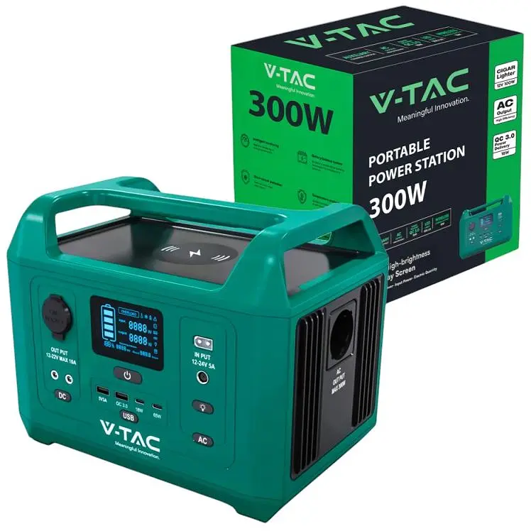 Портативне джерело живлення V-TAC VT-303N, 300W, LiFePO4 (IRF32135 19.2V 15Ah/288Wh) (249х171.5х208) 4.3kg - фото 2