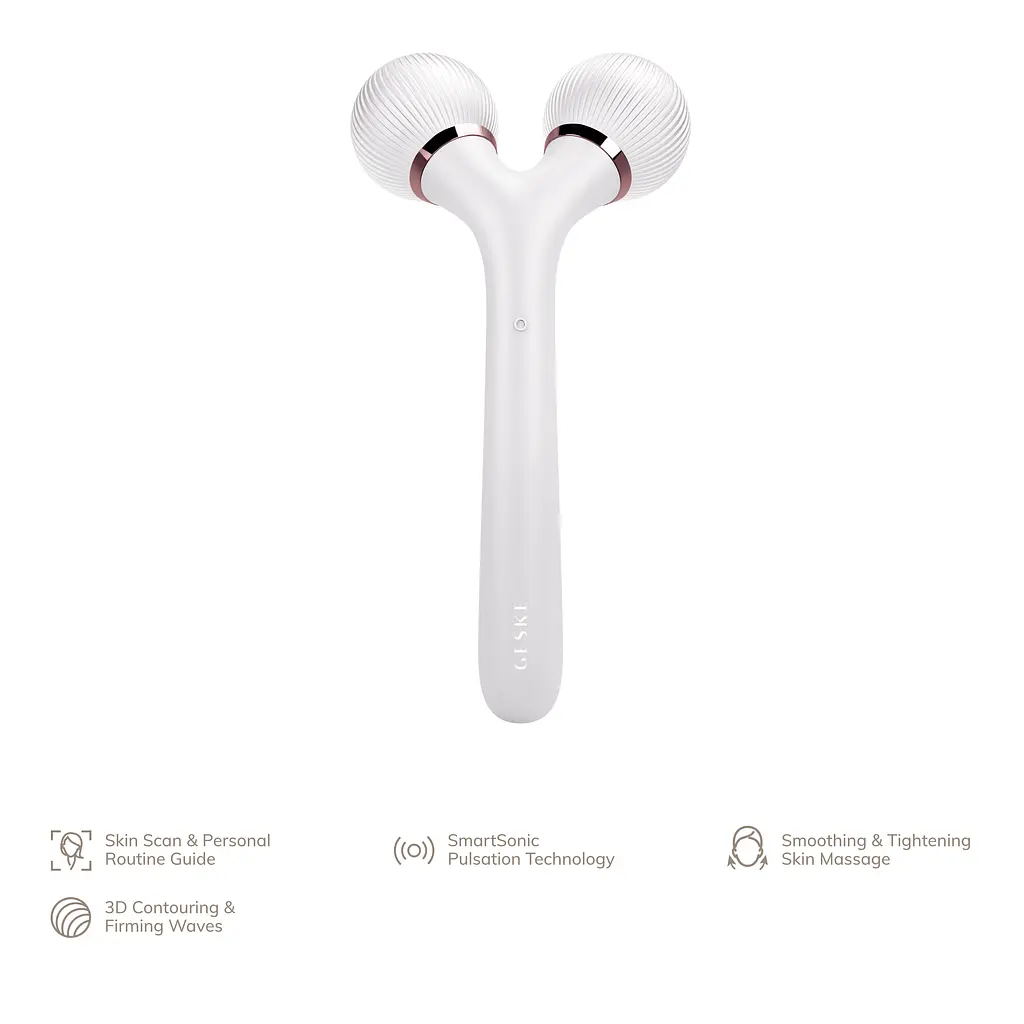 Электронный звуковой ролик для лица и тела GESKE Sonic Facial & Body Roller 4 в 1 пудровый - фото 4