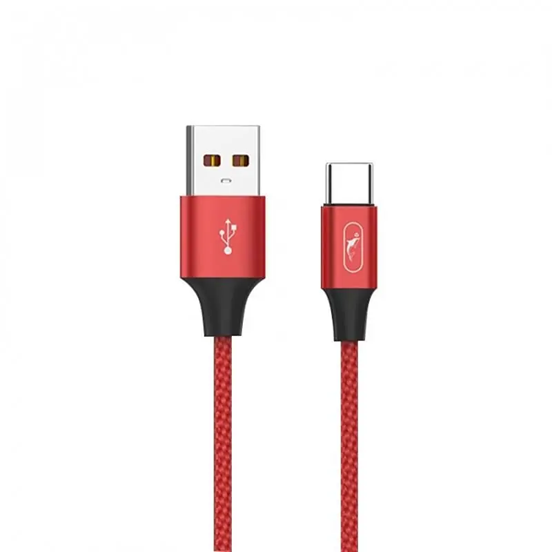 Кабель SkyDolphin S55T Neylon USB - USB Type-C (M/M), 1 м, Red (SDUSB-000437) - фото 2
