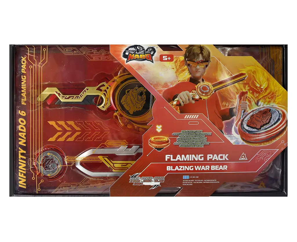 Дзиґа Auldey VI Flaming Pack Палаючий Бойовий Ведмідь Blazing War Bear Infinity Nado det0018437 - фото 2