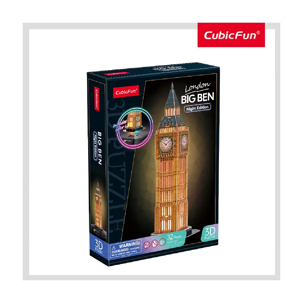 Пазл Cubic Fun Тривимірний пазл Night edition Біг Бен із LED-підсвічуванням (L537h) - фото 6