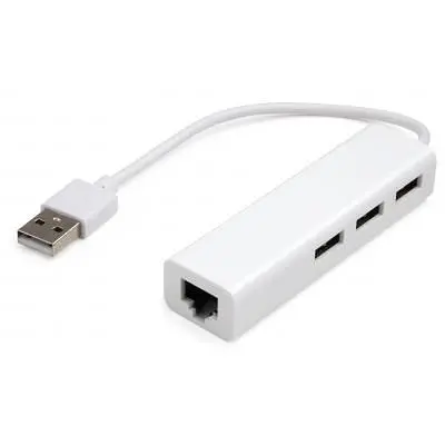 Концентратор Vinga 3xUSB2.0 + RJ45 100Mbps (VCP2H3USB2LANWH) - фото 2
