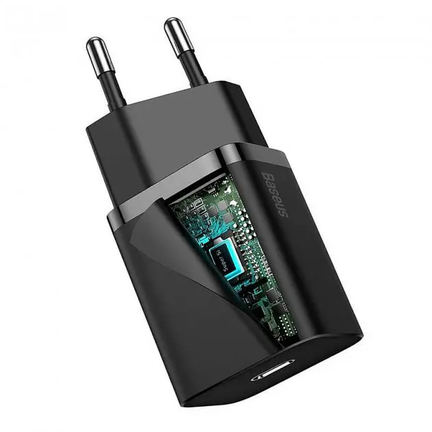 Мережевий зарядний пристрій Baseus 20W Super PD Charger + Cable USB-C to Lightning Black (TZCCSUP-B01) [54134] - фото 4