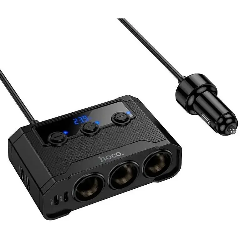 Автомобильный USB-адаптер Hoco Anshun Z64 для зарядки гаджетов Черный - фото 5