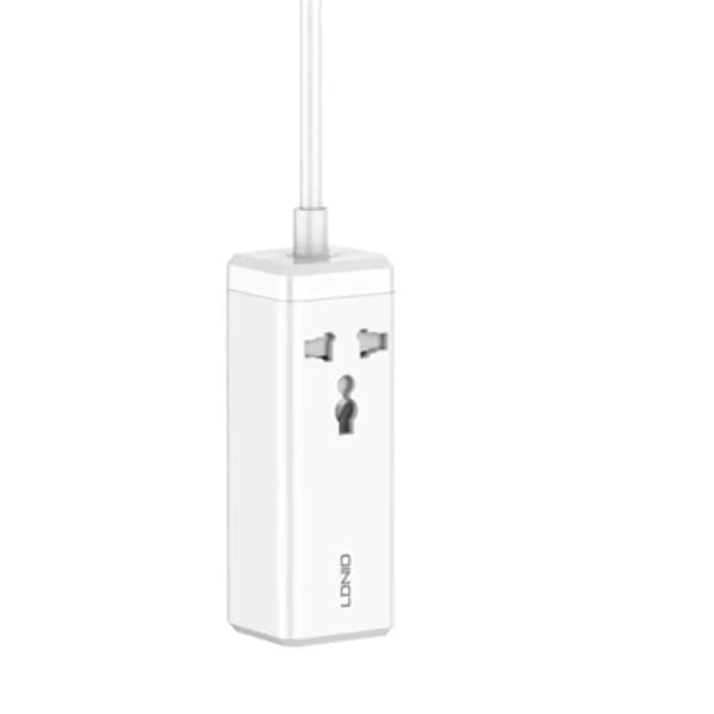 Мережевий зарядний пристрій подовжувач Ldnio SC1418 2 USB/2 Type-C QC PD 1 розетка 2m білий - фото 3
