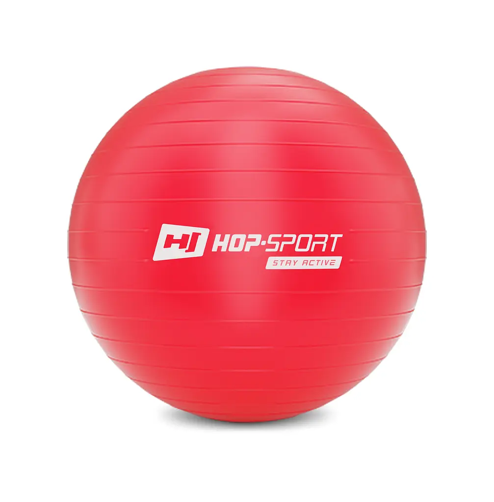 Фітбол Hop-Sport 55см червоний + насос 2020 - фото 3