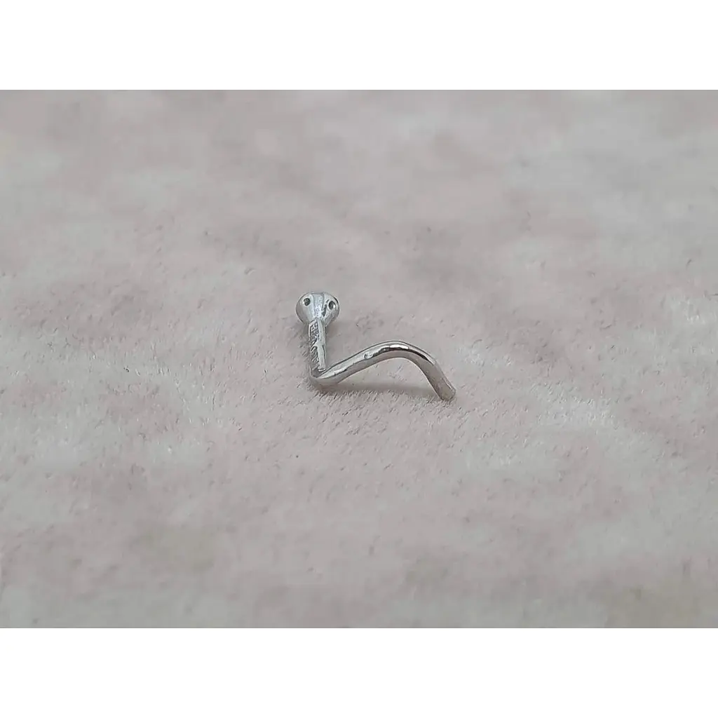 Золотая серьга-пирсинг Астор в нос с бриллиантом. 1122524Р_Б - фото 5