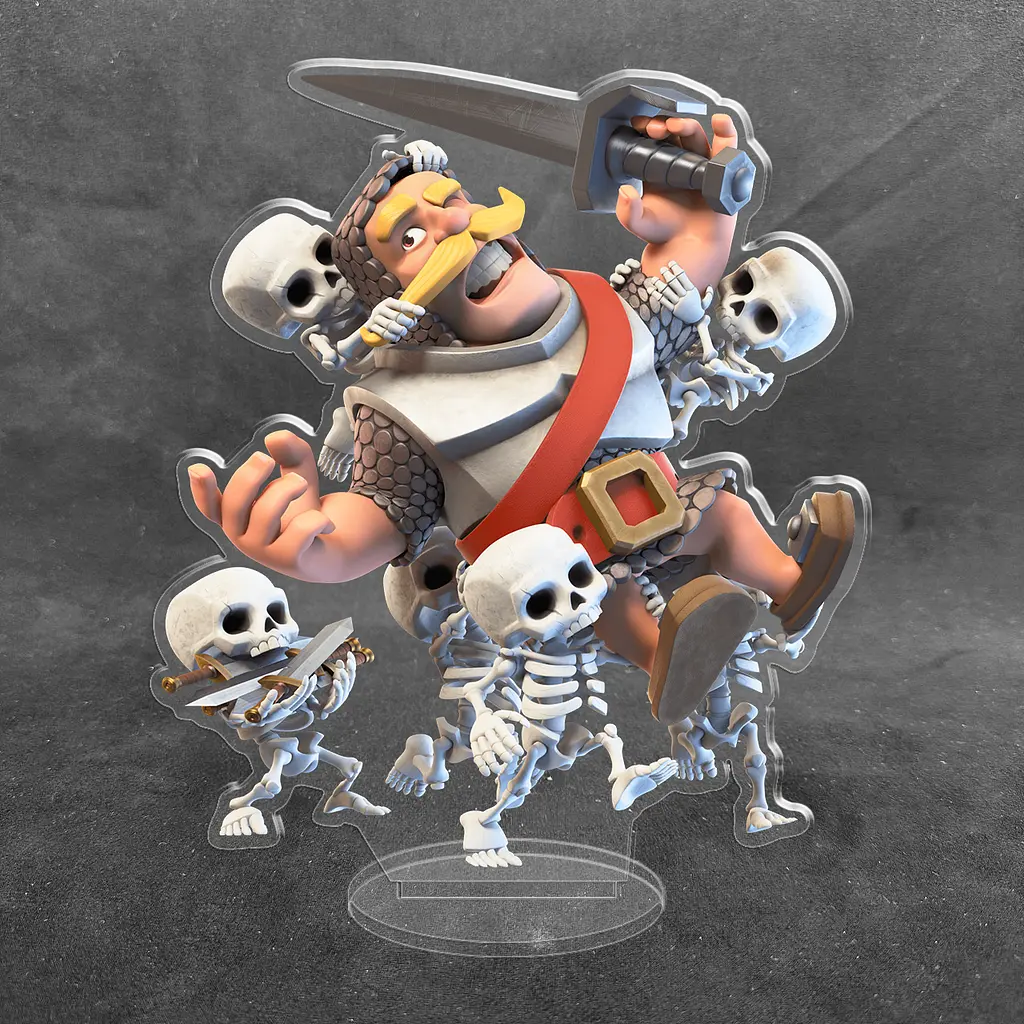 Акрилова колекційна фігурка Clash of Clans, Clash Royale Персонаж Армія скелетів та Лицар 15 см - фото 2