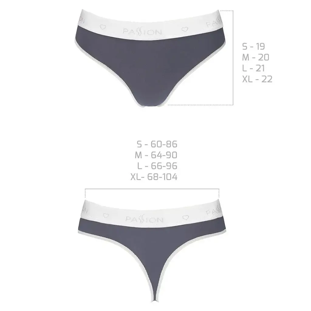Спортивные трусики-стринги Passion PS007 Panties dark grey L - фото 3