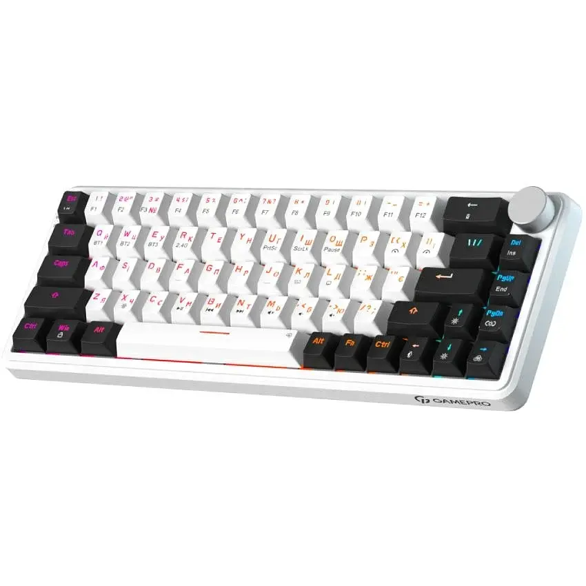 Bluetooth Клавіатура GamePro Asgard Valhalla MK210W Pro 65 RGB Wireless/Bluetooth/USB White (MK210W Pro) UA - фото 2
