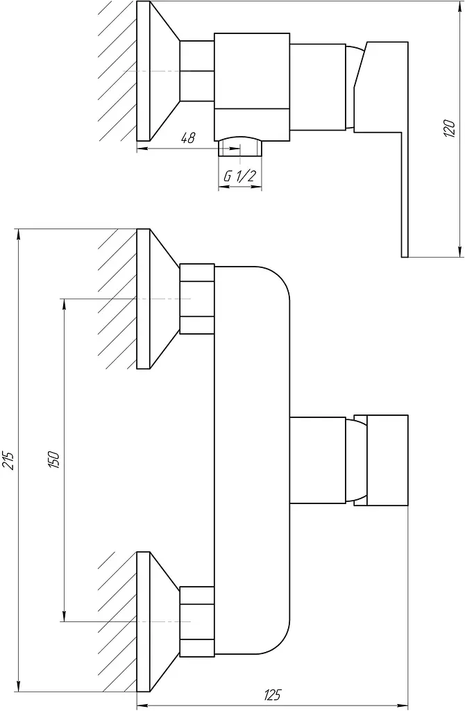 Змішувач для душу Globus Lux Milano GLM-105N-11-Graphite 000023321 Графіт - фото 6