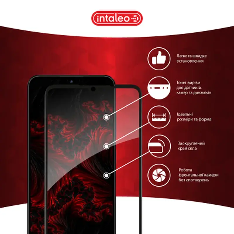 Скло захисне Intaleo Full Glue ZTE Blade A55 Black (1283126598746) - фото 3