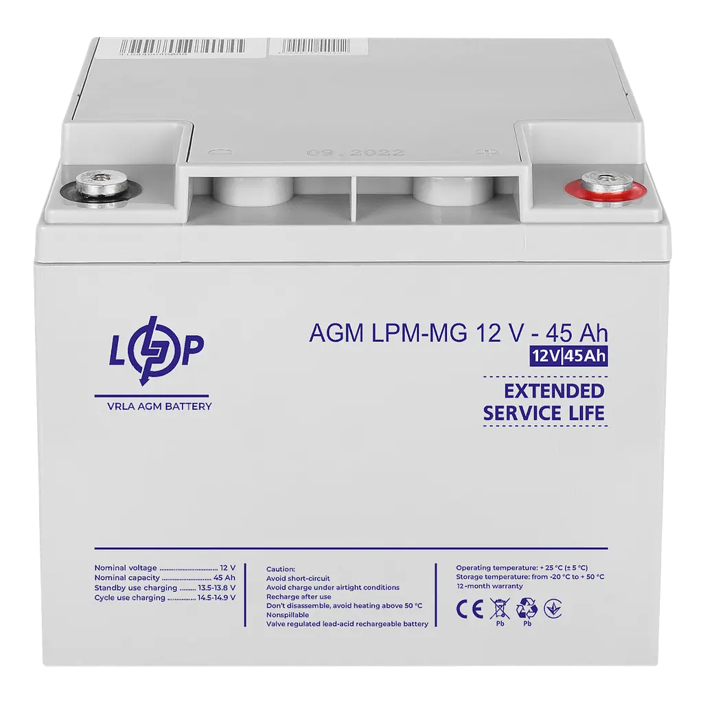 Акумулятор мультигелевий LPM-MG 12V - 45 Ah - фото 4