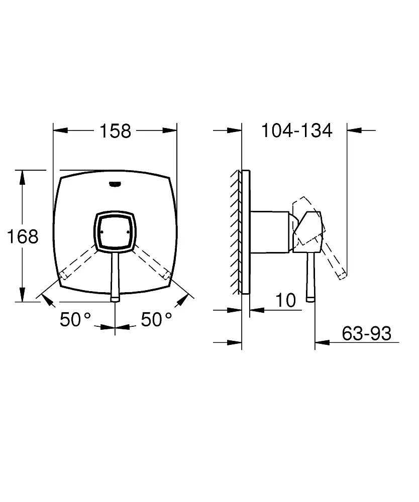 Змішувач прихованого монтажу на 1 вихід Grohe Grandera 24067000, Хром - фото 2