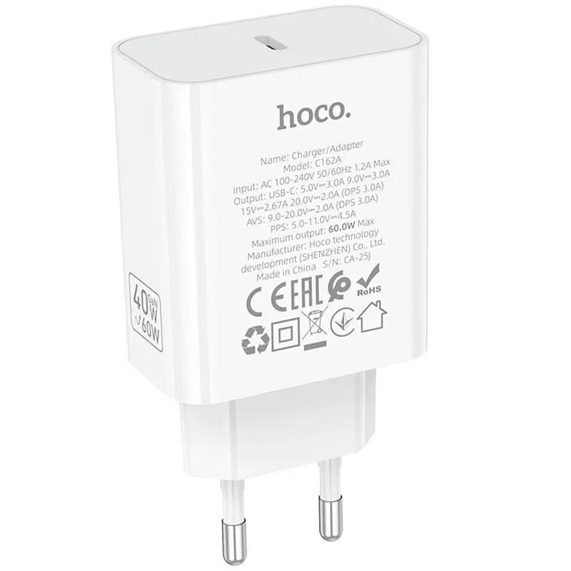 МЗП Hoco C162A Source PD40W (1USB-C) White - фото 5