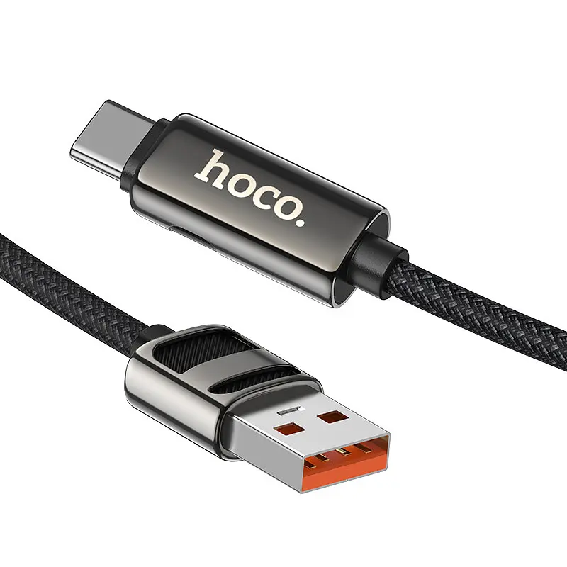 Дата кабель Hoco U137 Line with display USB to Type-C 5A/66W 1.2 м Black - фото 4