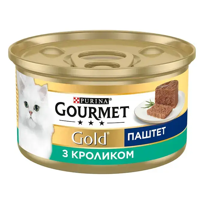 Вологий корм для котів Gourmet Gold паштет з кроликом 85 г 12592114