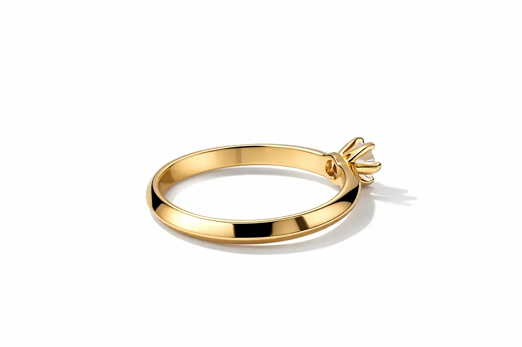 Каблучка з жовтого золота з муасанітом К-0671 21 - фото 5