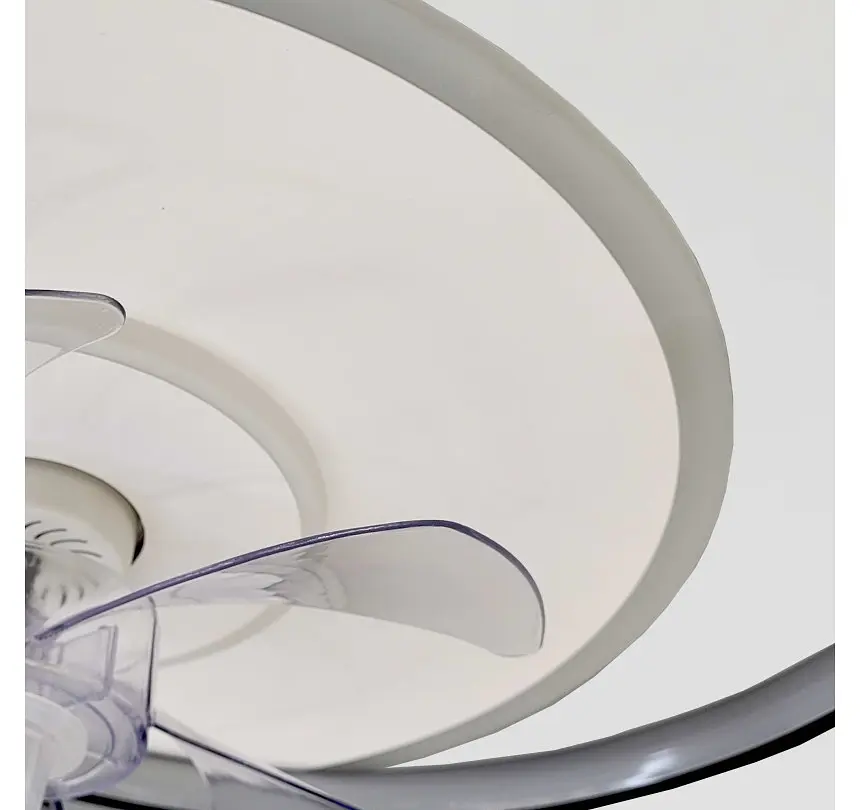 Стельова LED-люстра-вентилятор Artlight WG5088A BK+WH, біла з чорною окантовкою, 70 Вт, від 10-18 м² - фото 5