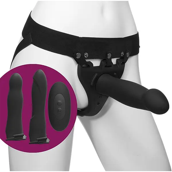 Набор для страпона с вибрацией Doc Johnson Body Extensions - BE Naughty - Black - фото 5