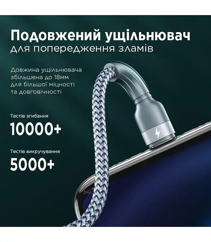 Кабель Remax Jany Series 3в1 USB to Type-C/Lightning/Micro-USB Silver (RC-124TH) - фото 2