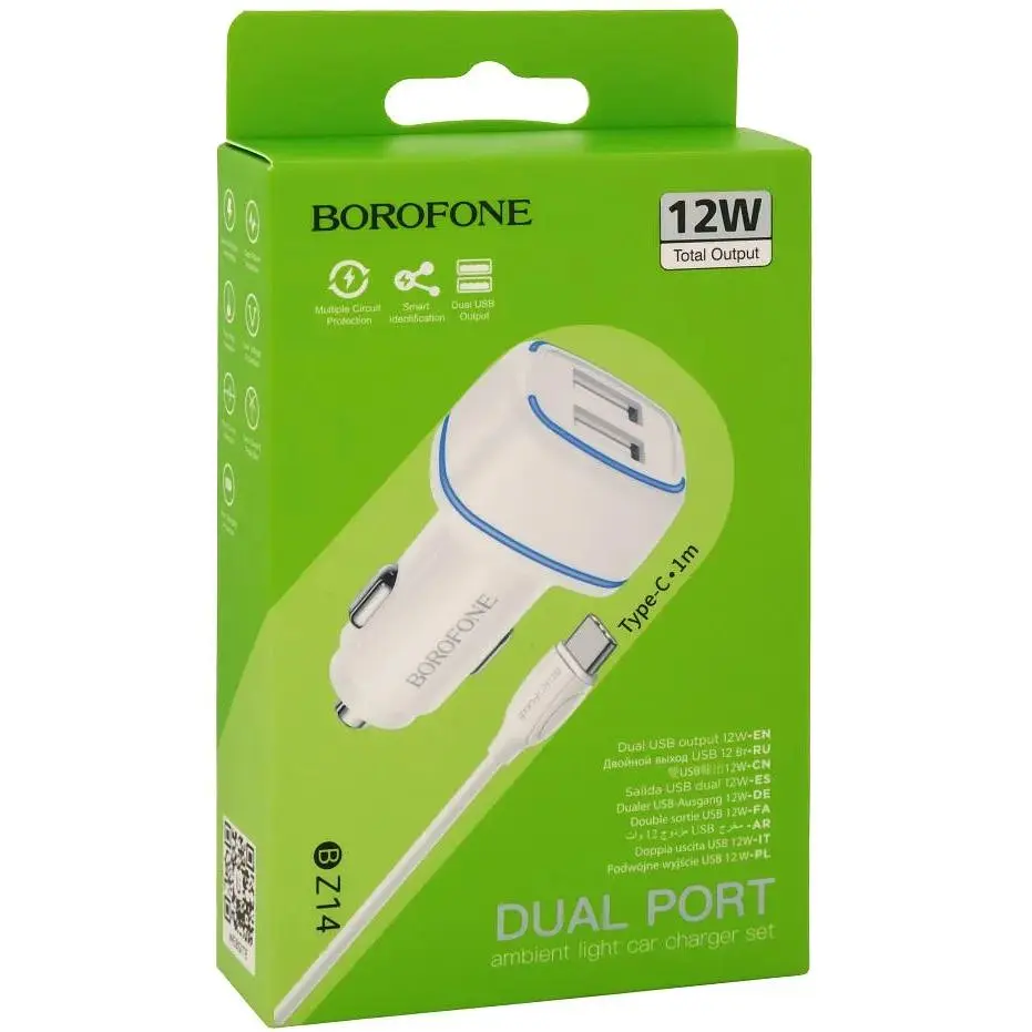 АЗУ Borofone BZ14 2 USB 2.4A Type C Білий - фото 3