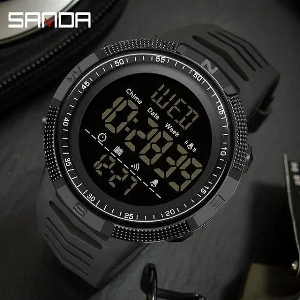 Водостійкий тактичний кварцовий годинник Sanda Spain black - фото 5